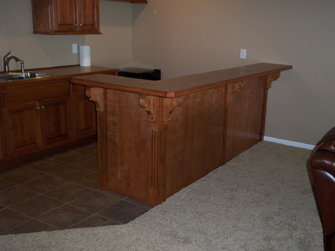 Basement Bar with wood corbels Olathe Kansas